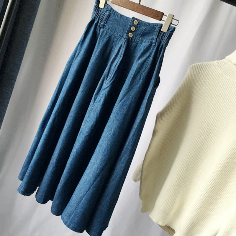 Summer Korean Trendy Casual Flare Plus Size Women Skirt