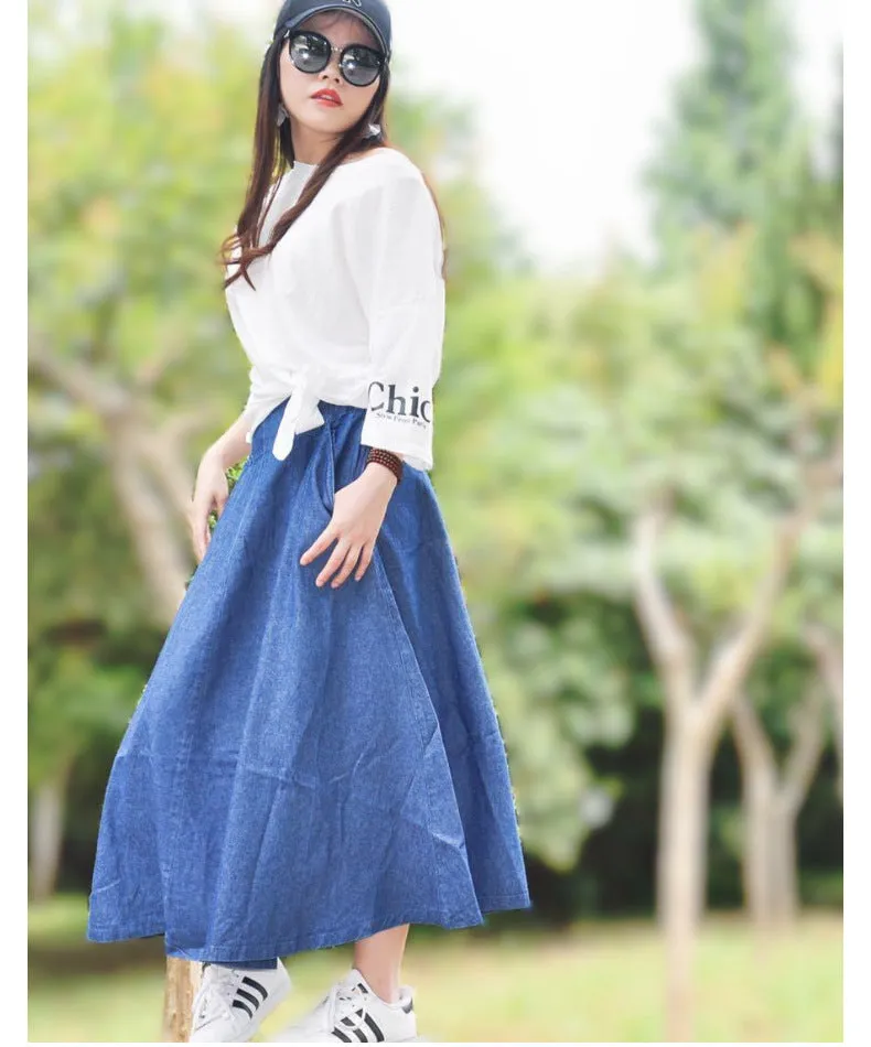 Summer Korean Trendy Casual Flare Plus Size Women Skirt