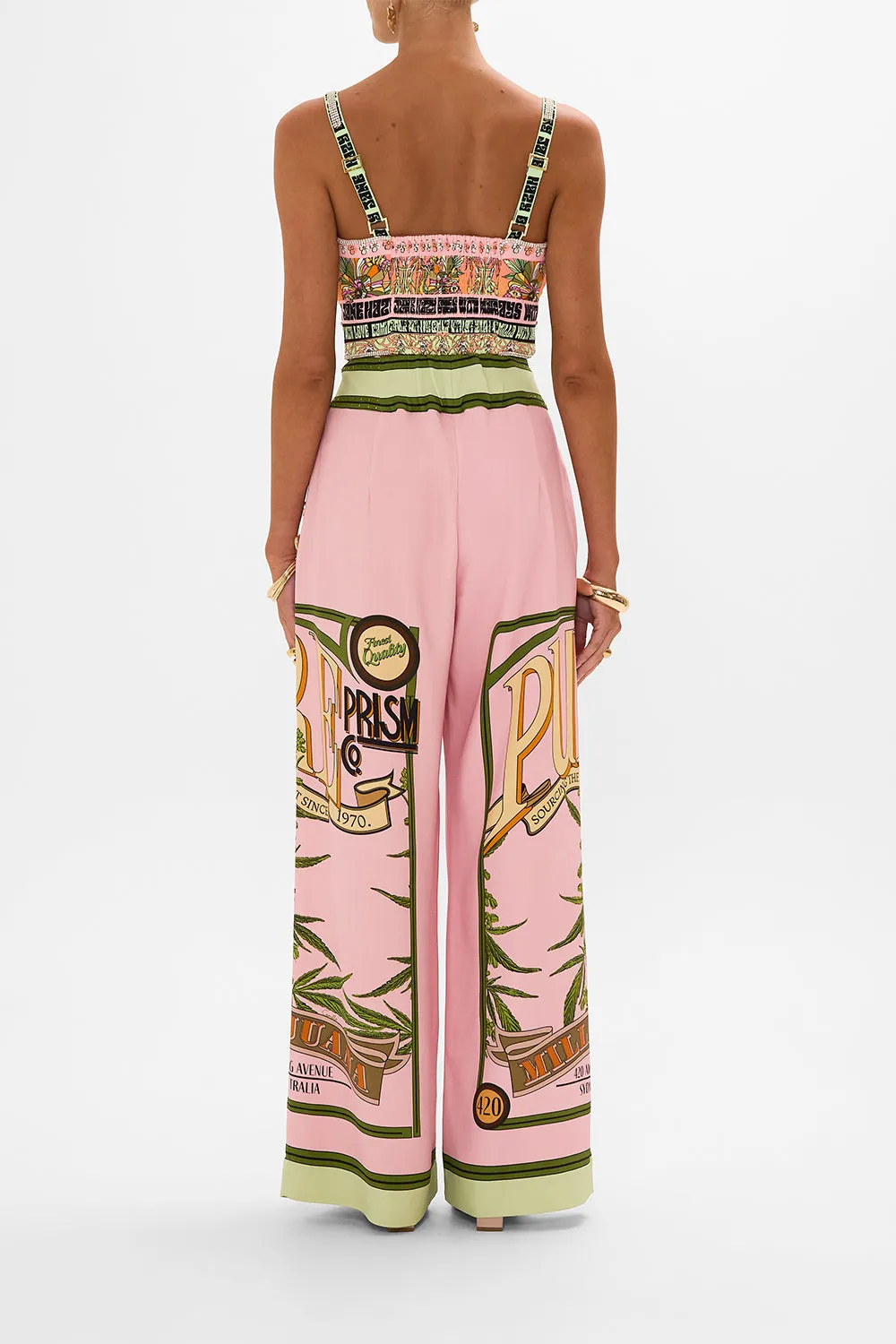 WIDE LEG PANT WITH BUTTONS LETS CHASE RAINBOWS