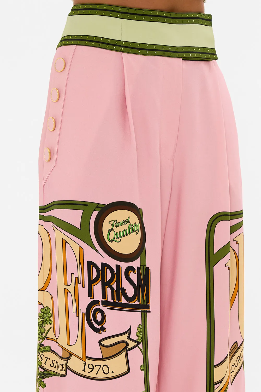 WIDE LEG PANT WITH BUTTONS LETS CHASE RAINBOWS