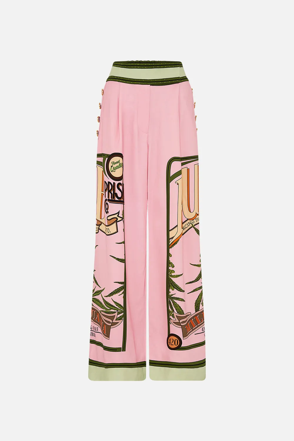 WIDE LEG PANT WITH BUTTONS LETS CHASE RAINBOWS