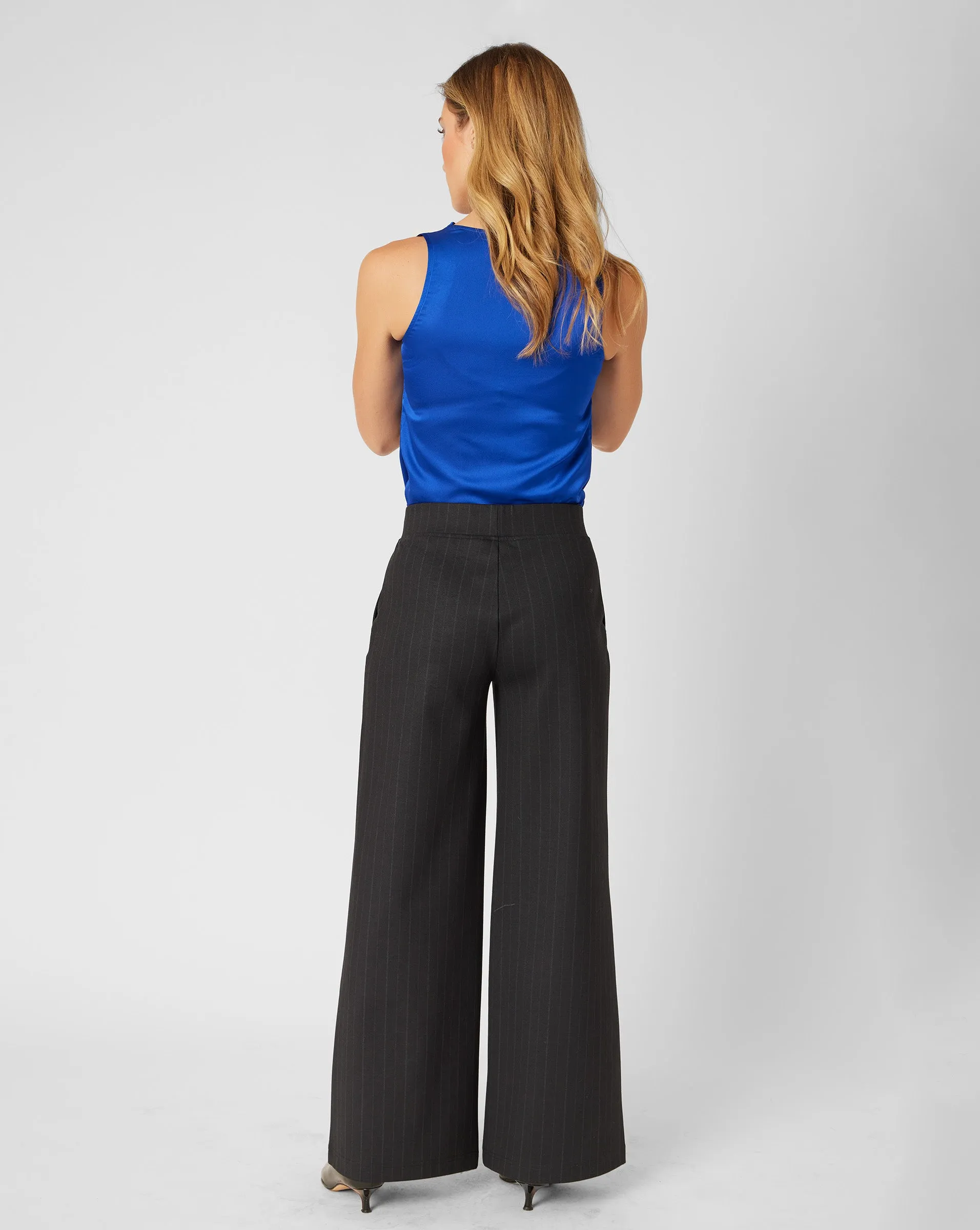 Wide Leg Pinstripe Pant