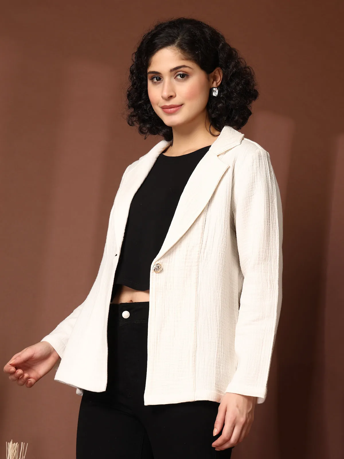 Women Single Breasted Blazer