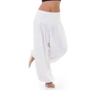 Women's Thai Harem Pants Sunny White
