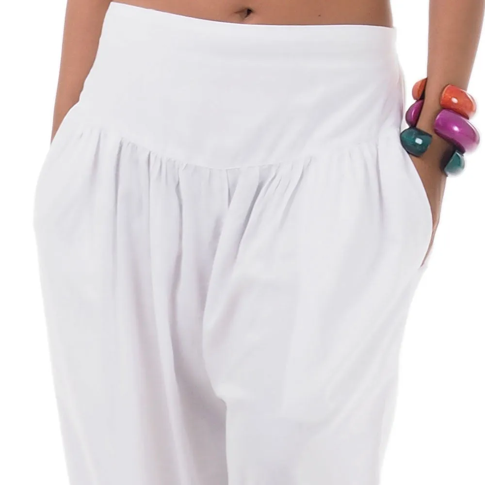 Women's Thai Harem Pants Sunny White