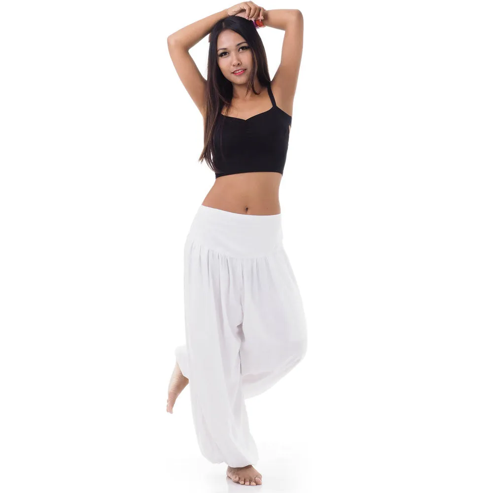 Women's Thai Harem Pants Sunny White