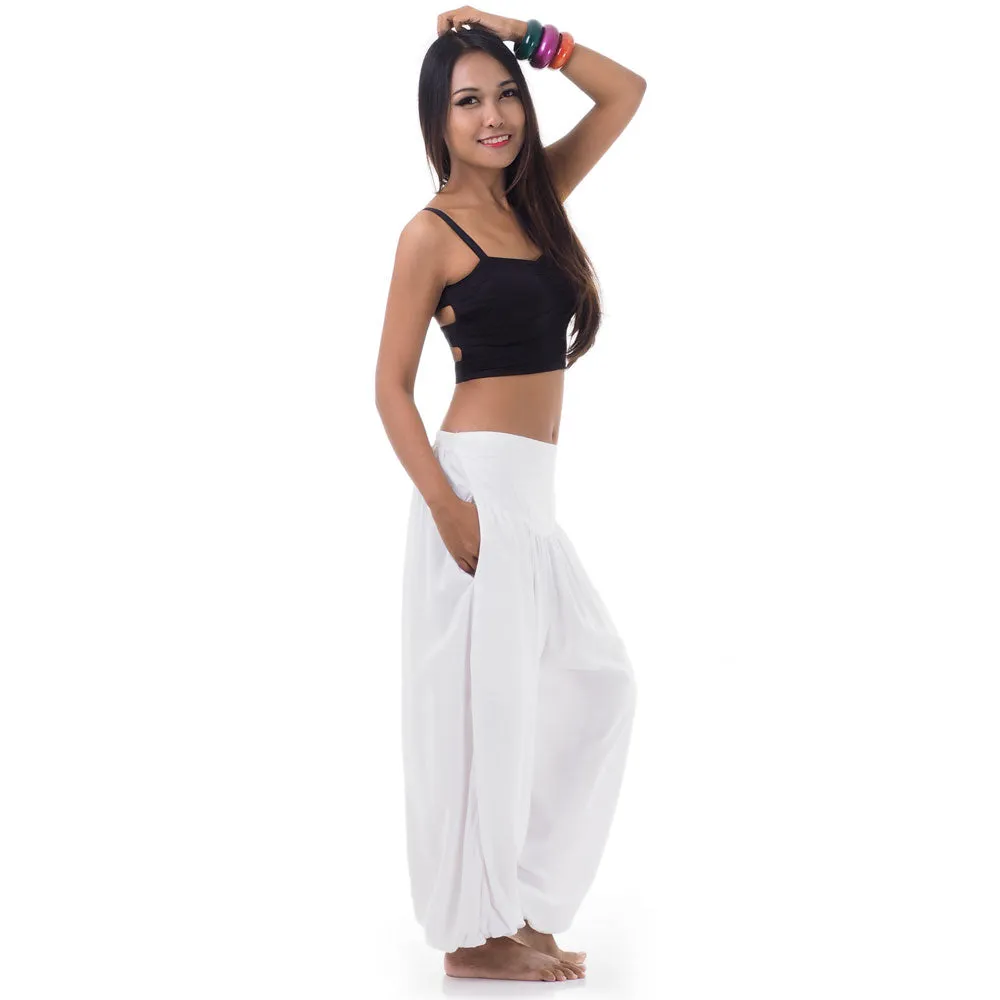 Women's Thai Harem Pants Sunny White