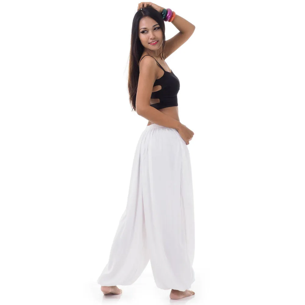 Women's Thai Harem Pants Sunny White
