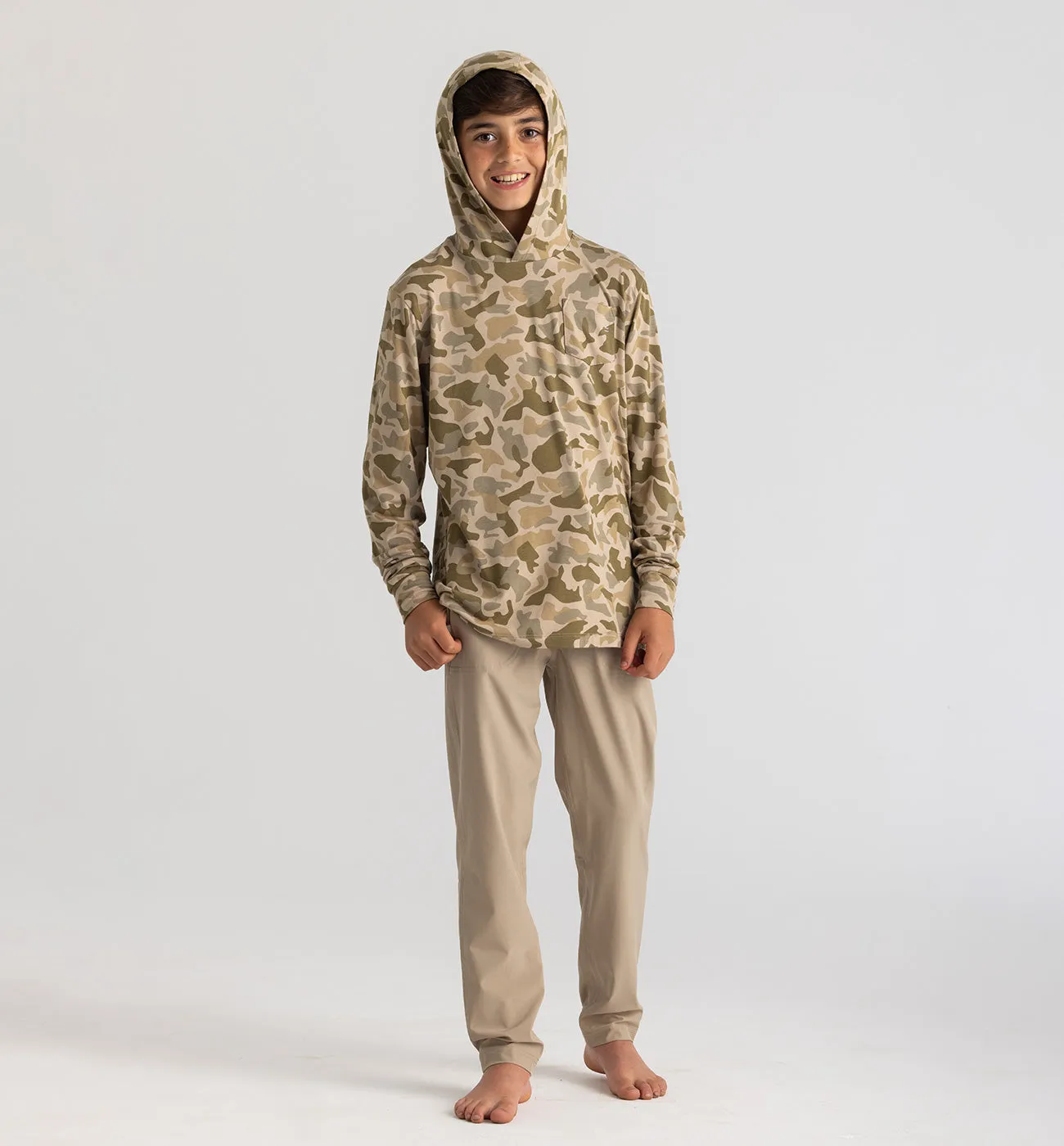 Youth Bamboo Shade Hoodie - Barrier Island Camo